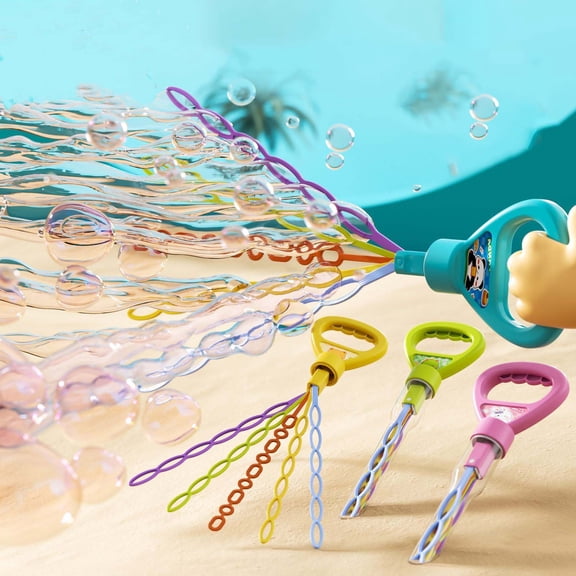 32-Hole Bubble Wand Multi-Hole Outdoor T'oy for K'ids Summer Fun, Giant Bubble Maker with 32 Holes, Reusable Plastic Wand for Bubble Solution, 16.9 x 3.9 x 1.2 Inches