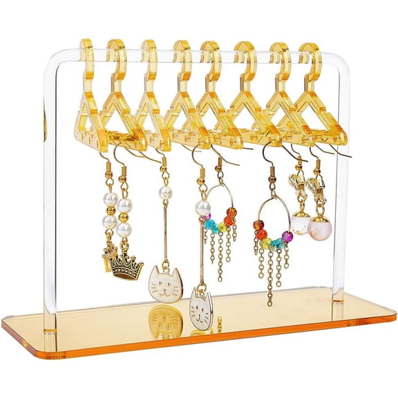 32 Holes Coat Hanger Earring Holder Jewelry Display Dangle Earring Hanging Organizer Mini Rack Ear Studs Storage Stand Show for Retail Selling Merchant Women Retail Exhibition 5.91x2.36x4.17