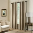 thumbnail image 1 of (#32) Hotel Quality Silver Grommet Top, Faux Silk 1 Panel Taupe Tan Solid Thermal Foam Lined Blackout Heavy Thick Window Curtain Drapes Grommets 108" Length, 1 of 1