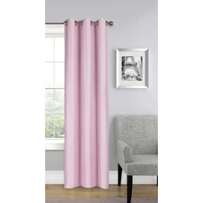 Gorgeous Home Linen (#32) Hotel Quality Silver Grommet Top, Faux Silk Blackout Window Curtain 108" L Light Pink 1-Panel