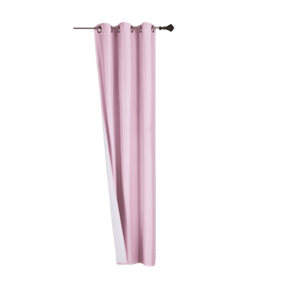 Gorgeous Home Linen (#32) Hotel Quality Silver Grommet Top, Faux Silk Blackout Window Curtain 108" L Light Pink 1-Panel