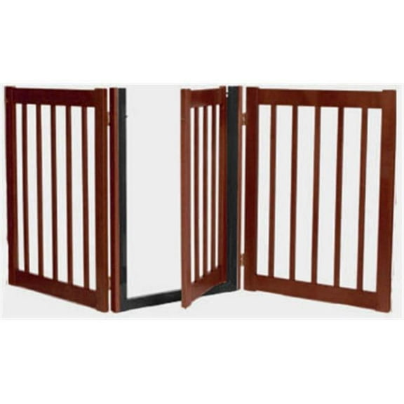 32 Inch 3 Panel Walk-Through Free Standing EZ Gate - Mahogany