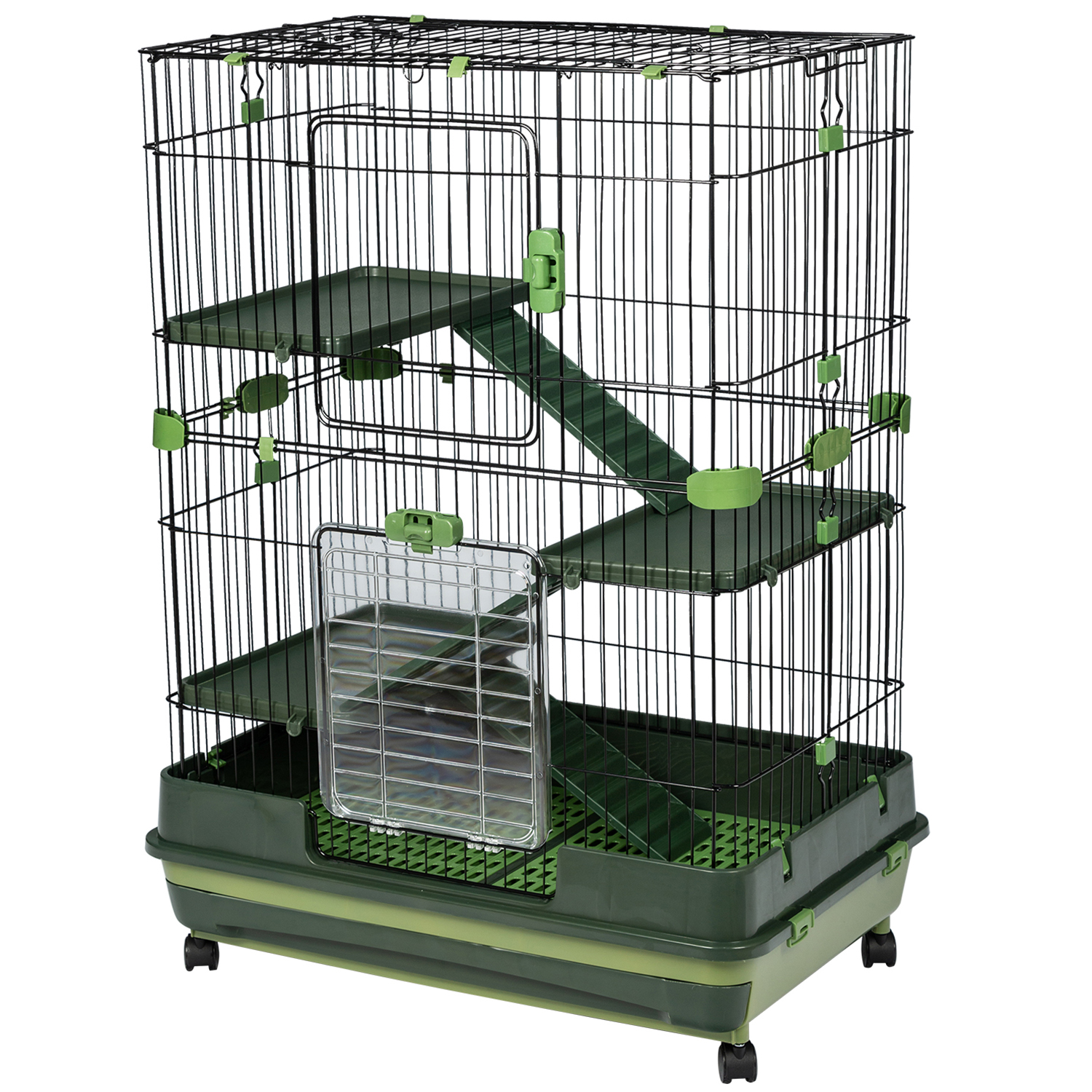 32 Inch 4 Tiers Small Animal Guinea Pig Cages, 0.8 Inch Bar Spacing