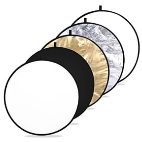 32-Inch 80CM Portable 5 in 1 Translucent, Silver, Gold, White, and Black Collapsible Round Multi Disc Light Reflector for Studio or any Photography Situation