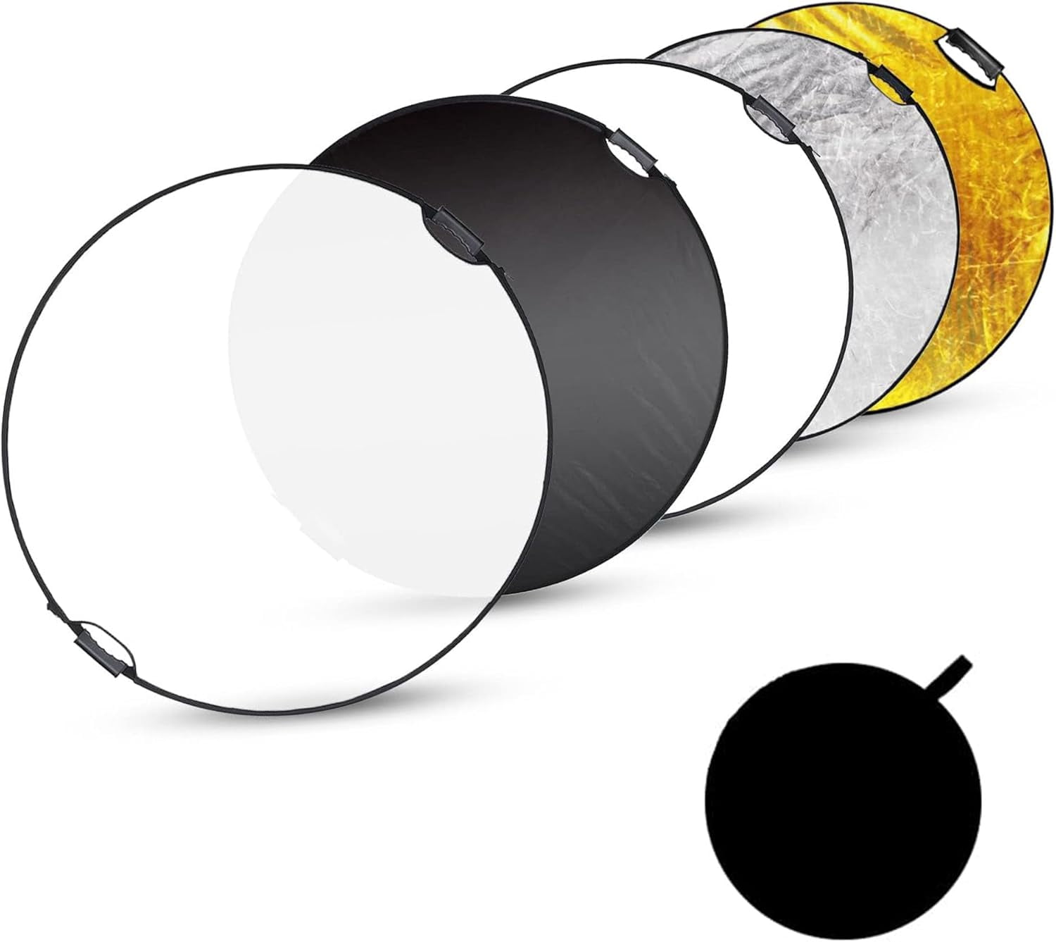 Reflector Handle 32 Inch/80cm Light Reflector Photography with Handle Grip 5 in 1 ...