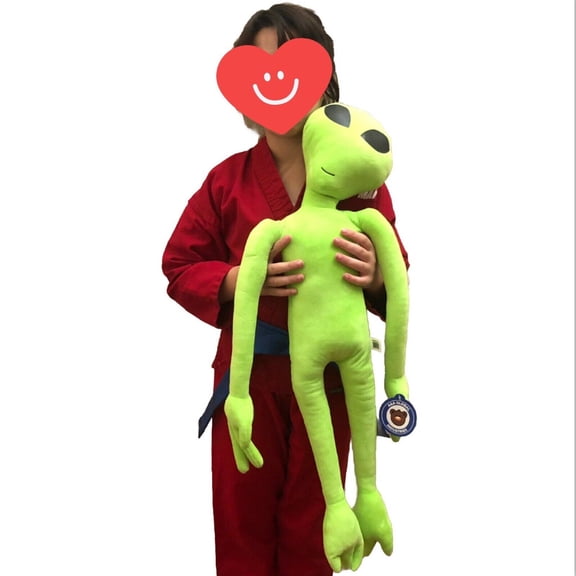 32-Inch Alien Plush Lime Green Eyes Glow In The Dark Plush Toy