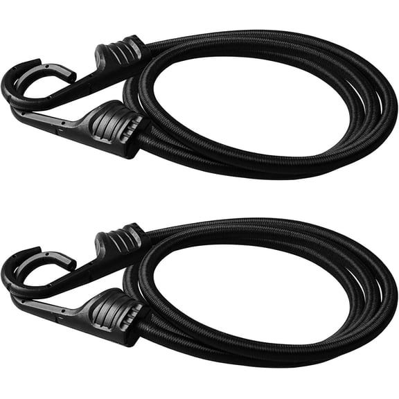 32 Inch Black Bungee Cords with Hooks Heavy Duty, 2 count
