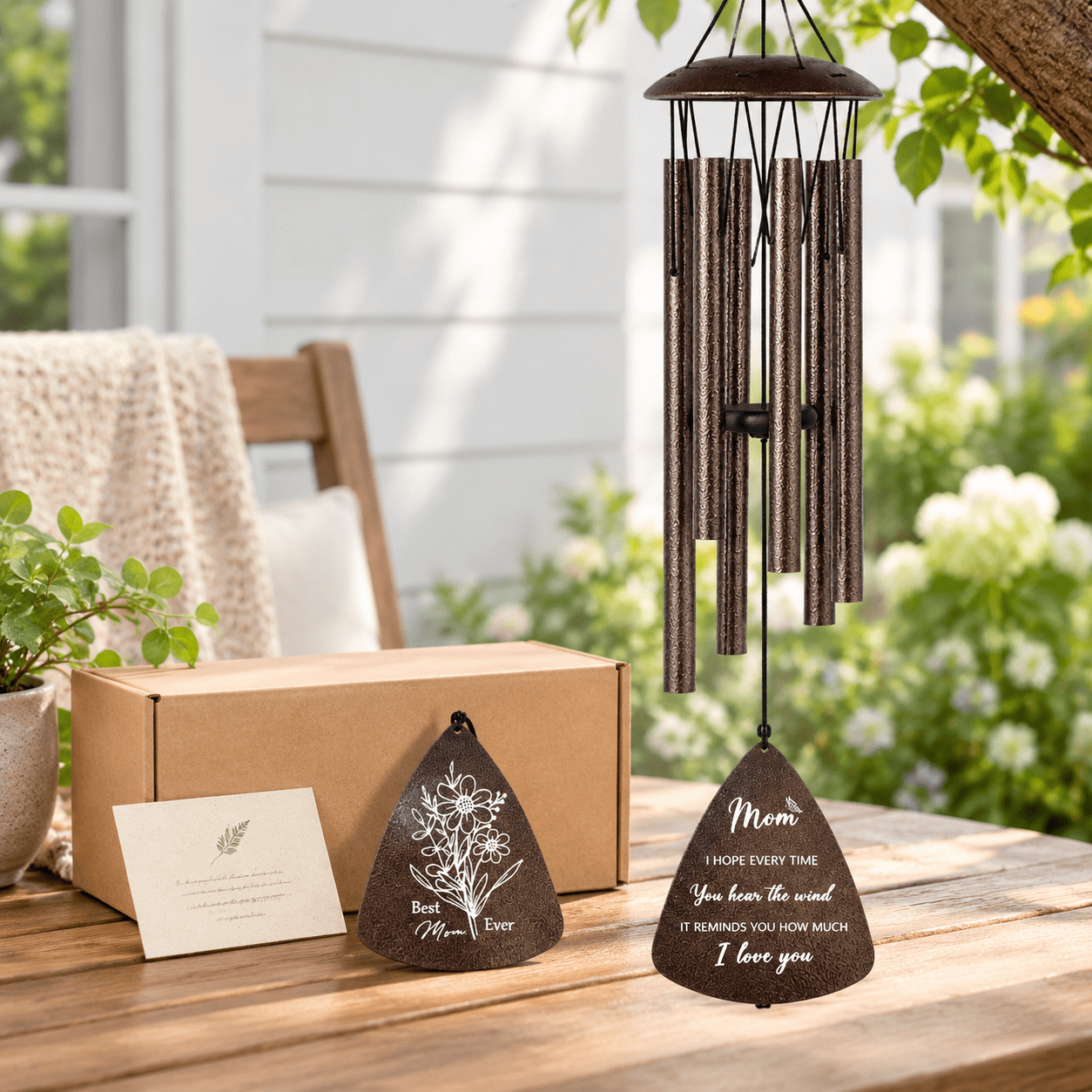 Windmill Recipe Create 32 Inch Bronze Wind Chime, Mom Gift for Mother from Daughter or Son ...