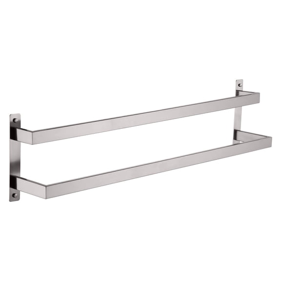 32-Inch Brushed Nickel 2-Tier Wall Mounted Bathroom Towel Bar Rack