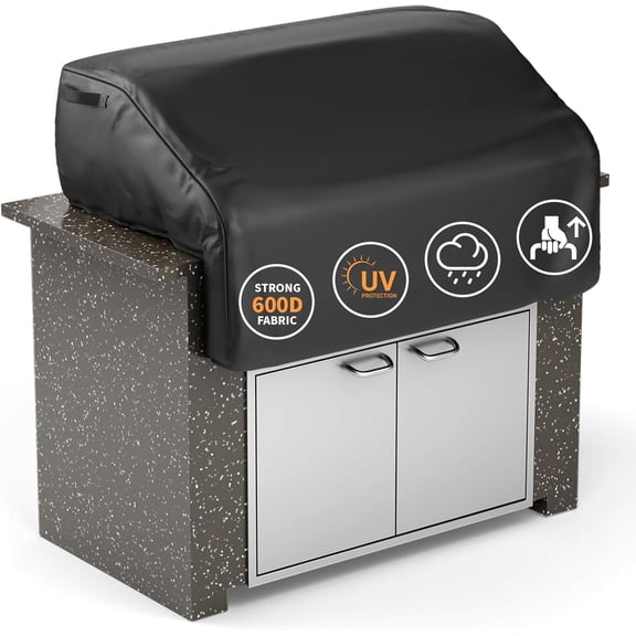 32 Inch Built-in Grill Cover for Bull 45005 Built in Gas Grill, Grill Cover for Outdoor Grill, Bull Outdoor Kitchen & Grill Head Cover, Heavy Duty Waterproof BBQ Grill Cover with Handle