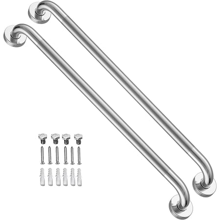 32 Inch Chrome Shower Grab Bar - 1.25 Inch Diameter, Aa Stainless Steel Wall Safety Grab Bar, Bathroom Shower Balance Bar, Safety Hand Rail Support,Handicap Elderly Injury Senior Bath Assist Handle