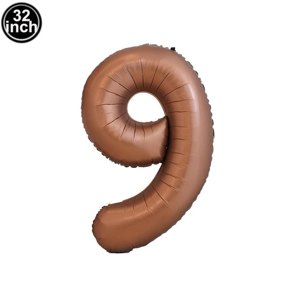 32 Inch Coffee Brown Number Balloon 0 1 2 3 4 5 6 7 8 9 Retro Brown Digit foil Balloons Birthday Anniversary Party Decor Supplie