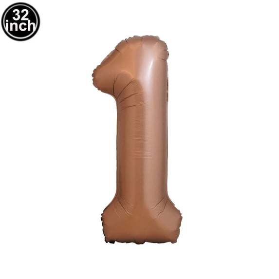 32 Inch Coffee Brown Number Balloon 0 1 2 3 4 5 6 7 8 9 Retro Brown Digit foil Balloons Birthday Anniversary Party Decor Supplie