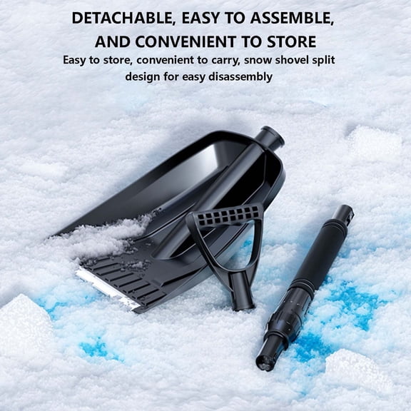 32 Inch Detachable Snow Shovel for Car, Lightweight Winter Emergency Snow Removal Tool, Heavy Duty Push Snow Shovel with Aluminum Handle for Driveway Sidewalk,,winter storm essentials
