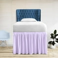 thumbnail image 1 of 32 Inch Drop Full XL Size Dorm Bed Lavender Solid Bed Skirt Lightweight Ruffled Pattern Split Corner Premium Hotal Quality With Flexible Elastic & Fade Resistent, 1 of 7