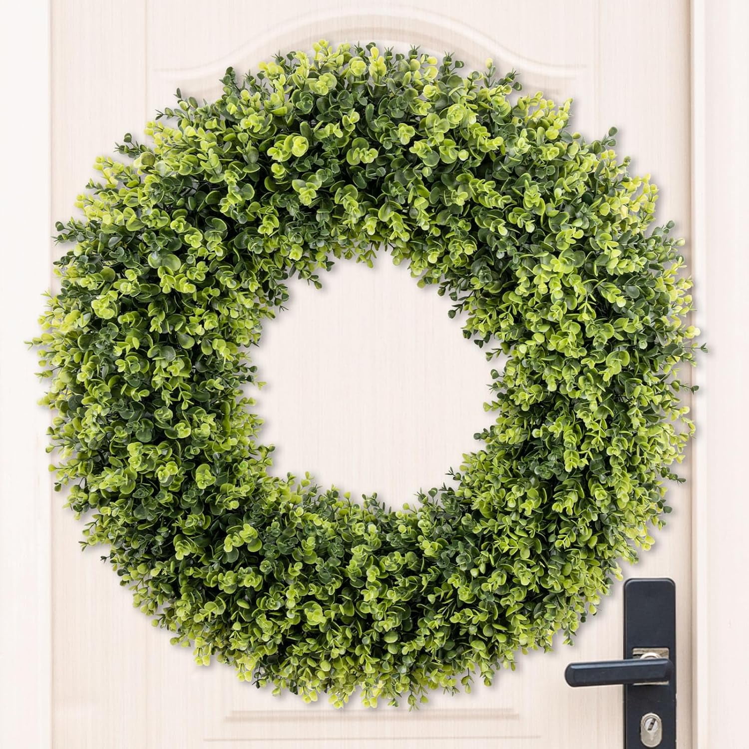 32 Inch Extra Large Boxwoods Green Spring Artificial Wreath for Front ...