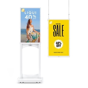 32 Inch Indoor Digital Signage Display, 1000 Nits Window Advertising Display Kiosk, Free Custom Logo Nameplate, Support Floor Standing or Ceiling Mounted, for Retail Store Window Promotion