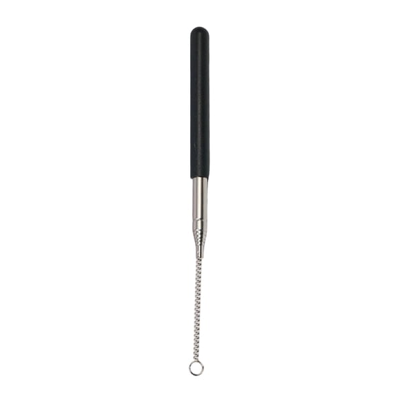 32 Inch Interactive Cat Teaser Wand Stainless Steel Flexible Extendable Rod for Exercise and Boredom Relief, Black