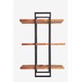 thumbnail image 1 of ORE International 3-Tier Shelving Rectangular Wood Metal Wall Display Brown, 1 of 2
