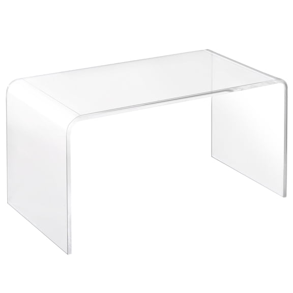 32 Inch Long Rectangle Acrylic Waterfall Coffee Table for Living Room, Clear 15mm Thick Side Table for Small Spaces