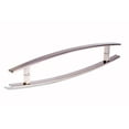 thumbnail image 1 of 32 Inch Modern Stainless Steel Door Handle Pulls in Brushed Nickel Satin Finish, Push Pull Door Handles for Wood Glass Metal Single or Double Doors Barn Home Office Doors, Rectangular Flat Curved Bar, 1 of 13
