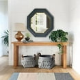 thumbnail image 1 of 32 Inch Octagonal Shape Wooden Floating Frame Flat Wall Mirror Gray- Saltoro Sherpi, 1 of 6