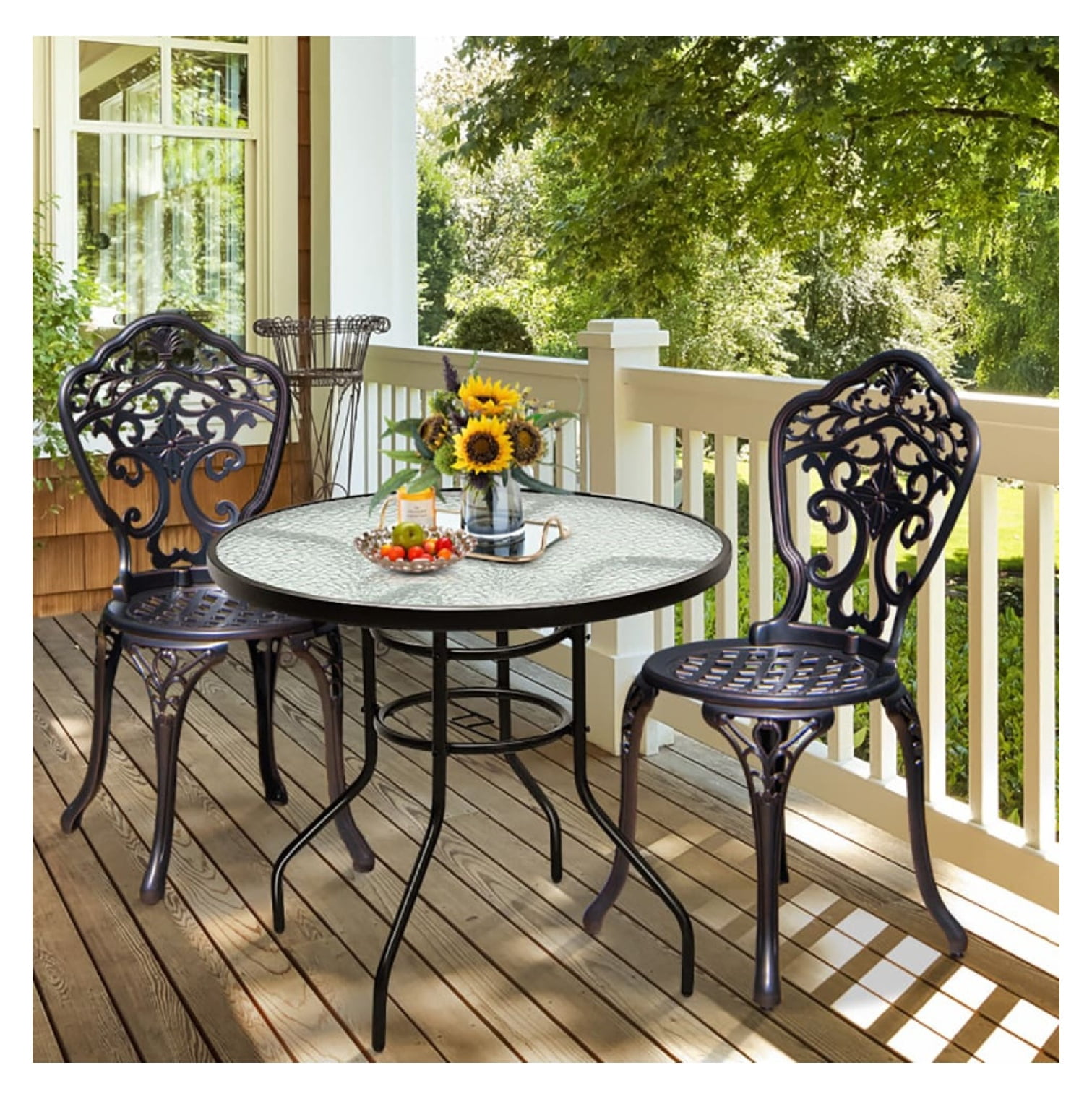 40 round glass top patio umbrella table kmart VINGLI with Hole, 40" Outdoor Dining Table Steel Tempered Patio Tables Round Outdoor Tables for Balcony Garden Deck : Patio, Lawn & Garden BIQWBIC 32" Patio Table with