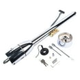 thumbnail image 1 of 32 Inch Polish Stainless Steel GM Manual Floor Shift Steering Column with 9 Hole Wheel Adapter Key Silver, 1 of 9