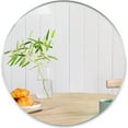 thumbnail image 1 of 32 Inch Round Bathroom Mirror Silver Metal Frame Wall Mounted for Modern Bathrooms, 1 of 10