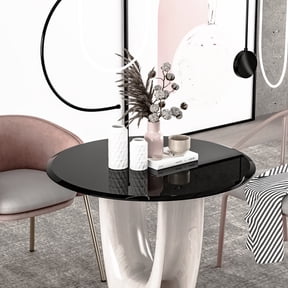 32 Inch Round Black Tempered Glass Table Top, 1/2" Thick Glass Sheet with Beveled Polished Edge, Replacement Tabletop for Coffee Table, Dining Table & Patio Table