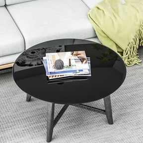 32 Inch Round Black Tempered Glass Table Top, 2/5" Thick Glass Sheet with Beveled Polished Edge, Replacement Tabletop for Coffee Table, Dining Table and Patio Table