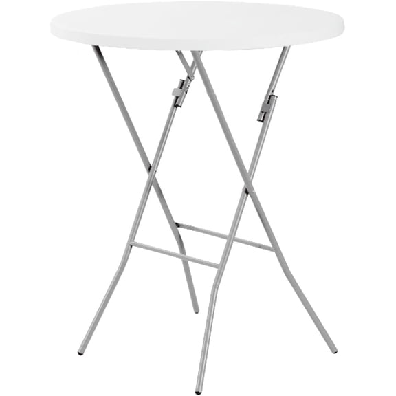 32 Inch Round Foldable High Top Cocktail Table White
