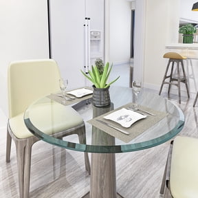 32 Inch Round Tempered Glass Table Top, 1/2" Thick Clear Transparent Glass Sheet with Polished Edge, Replacement Glass Top for Coffee Table,Dining Table