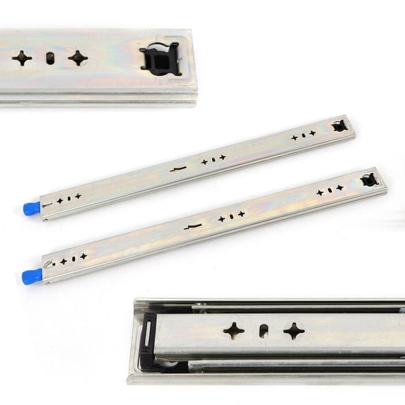 32-Inch Silver Drawer Slide Ball Bearing 266lbs Full Extension Heavy Duty with Lock