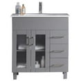 thumbnail image 1 of 32 Inch Single Sink Bathroom Vanity Grey Cabinet With Ceramic Basin Countertop - Laviva, 1 of 3