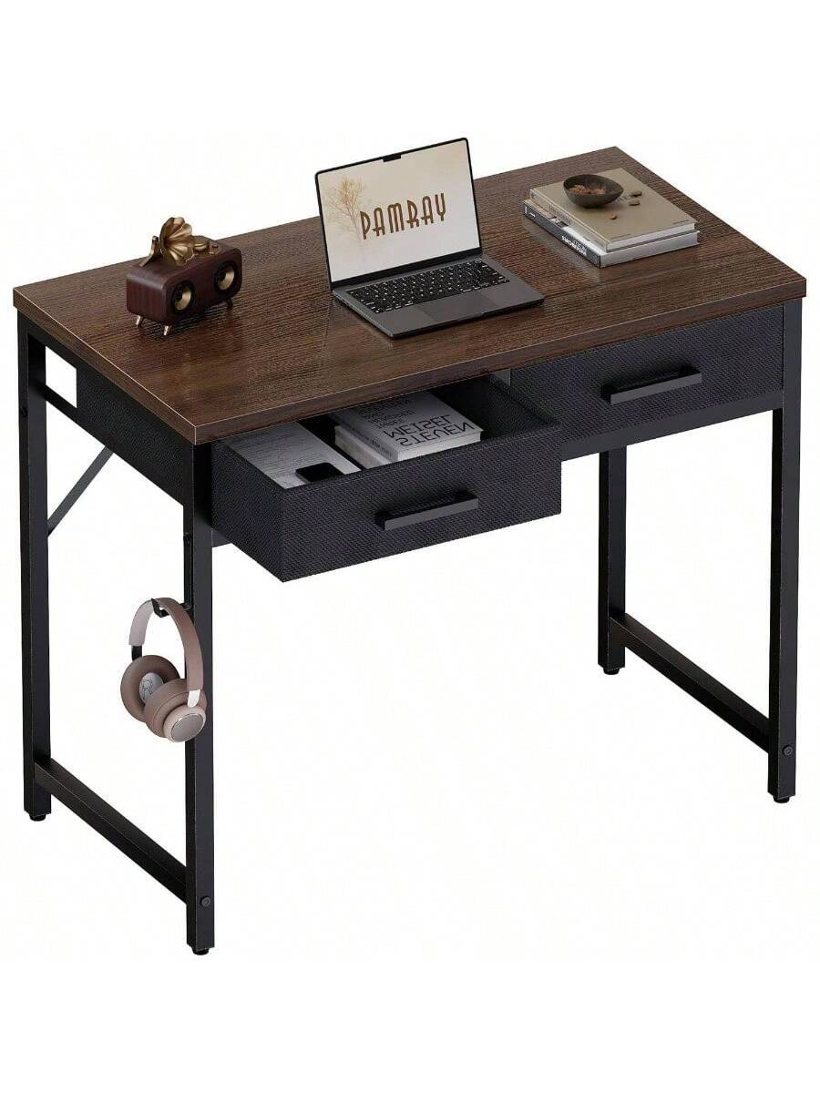 32 Inch Small Computer Desk With 2 Drawers Bedroom Study Writing Home ...