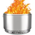 thumbnail image 1 of 32 Inch Smokeless Fire Pit with 360° Heat & Adjustable Airflow, 304 Stainless Steel Wood-Burning Fire Bowl, Removable Ash Pan & Stand, Portable Outdoor Firepit for Camping, Backyard, Bonfires, 1 of 8