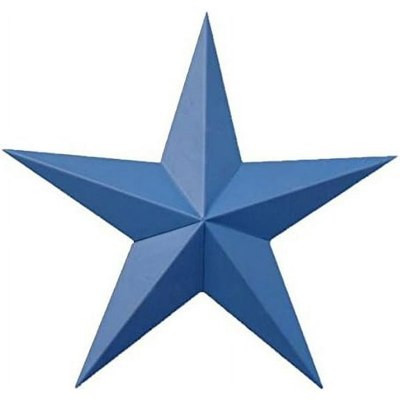 32 Inch Solid Blue Barn Star Made with Galvanized Metal to Prevent Rusting. Handcrafted - Made in The USA!