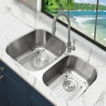 32 Inch Stainless Steel 60/40 Double Unequal Bowl Classic Kitchen Sink