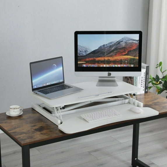 32 Inch Standing Desk Converter Adjustable Height Sit to Stand 2 ...