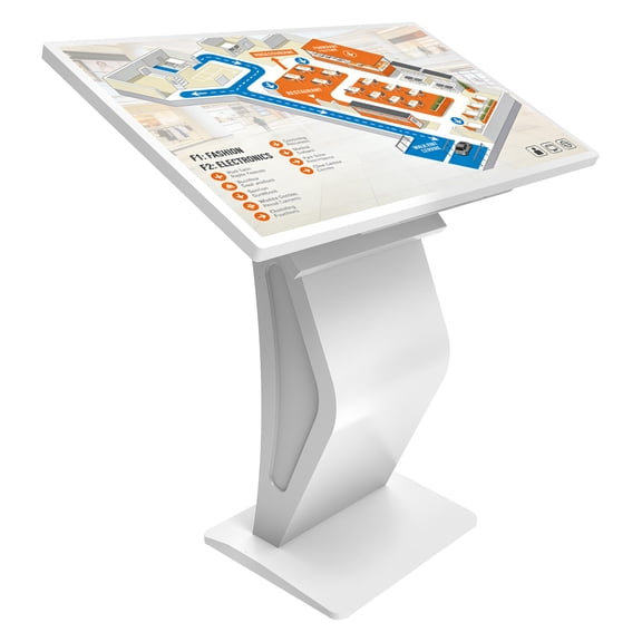 32 Inch Touch Screen Kiosk, 10pt PCAP Touch Screen Digital Signage, Plug&Play K-Style Indoor Digital Signage, Interactive LCD Display Signage, CMS/U-Disk Publish Content, Split Screen, Android 11