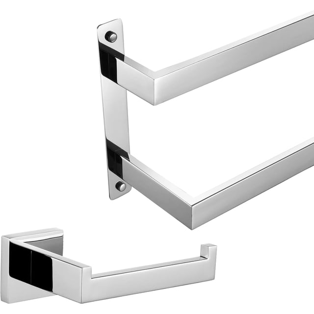 32 Inch Towel Bars Hand Towel Holders Chrome Bathroom 2Tiers Ladder