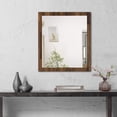 thumbnail image 1 of 32 Inch Wall Mirror Rectangular Portrait Plank Wood Frame Walnut Brown - Saltoro Sherpi, 1 of 6