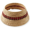 thumbnail image 1 of 32-Inch Water Hyacinth Christmas Tree Collar, Woven Farmhouse Tree Base Cover with Cord Cut Out, Natural, 1 of 7