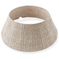 thumbnail image 1 of 32-Inch Water Hyacinth Christmas Tree Collar, Woven Tree Base Cover with Cord Cut Out, White, 1 of 7