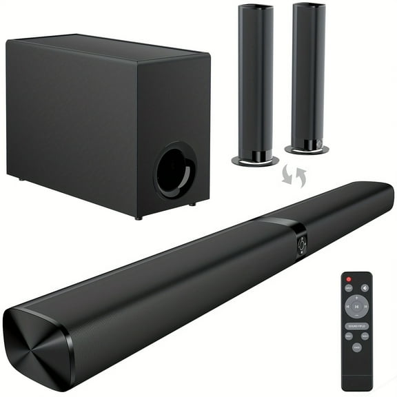 32 Inch Wireless Sound Bar for TV, Smart SoundBar with ARC/Optical/AUX, Surround Sound, Remote, Amplifier, 110V-130V Power Supply