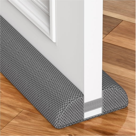32 Inches Door Draft Stopper - 26"-32" Adjustable, Seals 0.5"-1.7" Gaps | Blocks Drafts/Noise/Pet Hair No Permanent Adhesive, Machine Washable, Grey