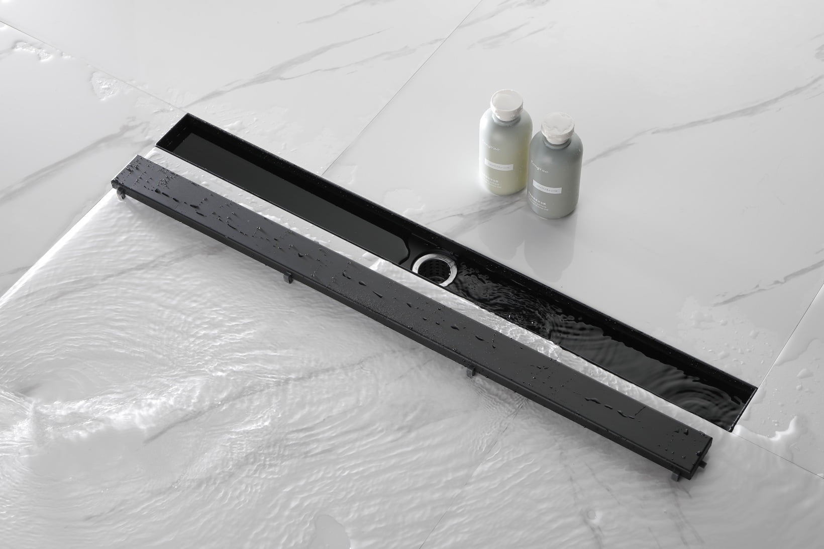 32-Inch Matte Black Stainless Steel Linear Shower Drain