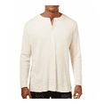 thumbnail image 1 of $32 Jaywalker Men's Henley Destroyed T-Shirt, Natural, Size S, 1 of 2