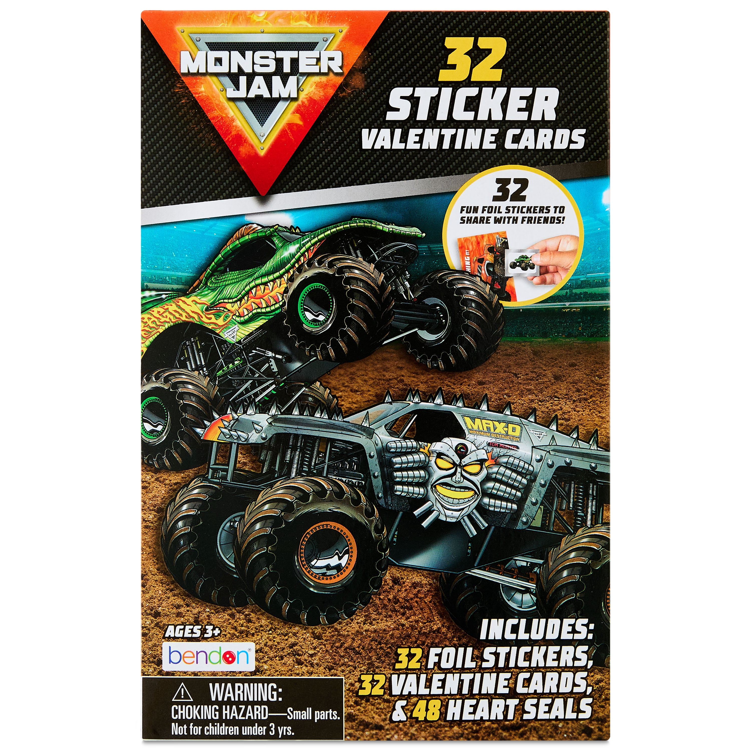 Monster Jam Valentine's Day Cards, 32 Classroom Exchange Greeting